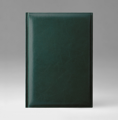 Ежедневник, датированный, Классик, белая, золотой срез, 15х21 см, фиксированный, Карачи, зеленый