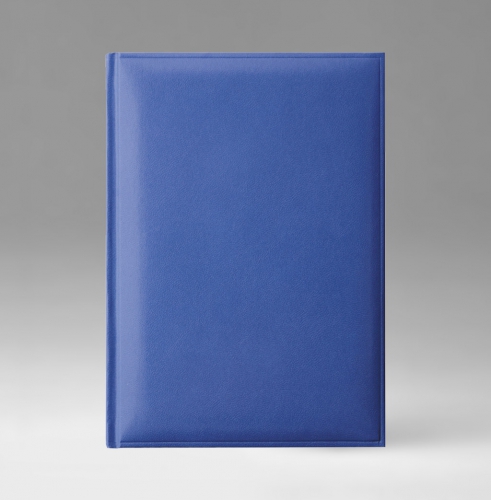 Ежедневник, датированный, Классик, белая, золотой срез, 15х21 см, фиксированный, Карачи, голубой