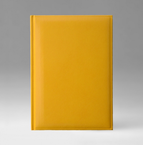 Ежедневник, датированный, Классик, белая, золотой срез, 15х21 см, фиксированный, Карачи, желтый