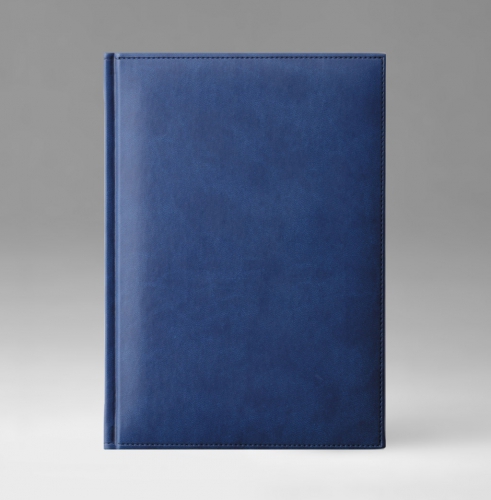 Ежедневник, датированный, Классик, белая, золотой срез, 15х21 см, фиксированный, Принт, голубой