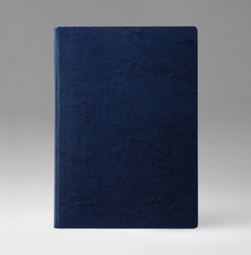 Ежедневник, датированный, Классик, белая, золотой срез, 15х21 см, премиум, Небраска, голубой