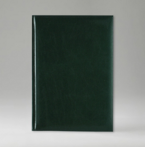 Ежедневник, датированный, Классик, белая, золотой срез, 17х24 см, фиксированный, Имидж, зеленый