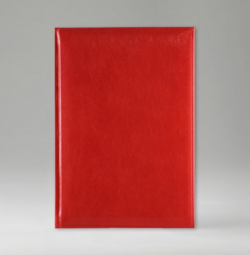 Ежедневник, датированный, Классик, белая, золотой срез, 17х24 см, фиксированный, Имидж, красный
