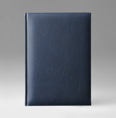 Ежедневник, датированный, Классик, белая, золотой срез, 17х24 см, фиксированный, Элефант, синий