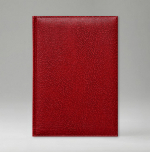 Ежедневник, датированный, Классик, белая, золотой срез, 17х24 см, фиксированный, Элефант, красный