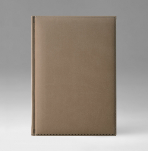 Ежедневник, датированный, Классик, белая, золотой срез, 17х24 см, фиксированный, Принт, бежевый