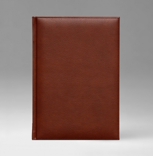 Ежедневник, датированный, Классик, белая, золотой срез, 17х24 см, фиксированный, Дакар, английский красный