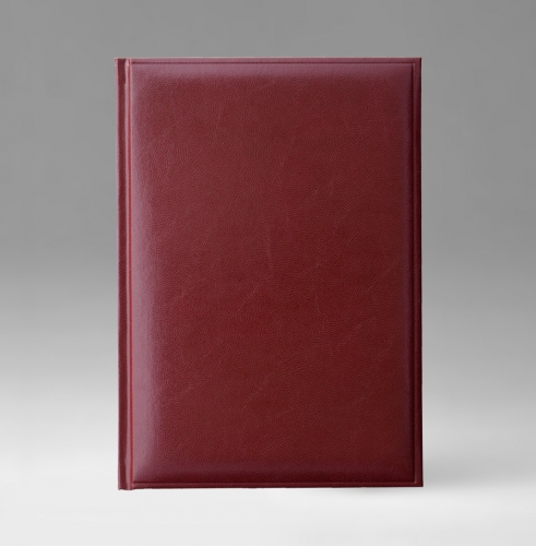 Ежедневник, датированный, Уникум, белая, золотой срез, 15х21 см, фиксированный, Карачи, бордовый