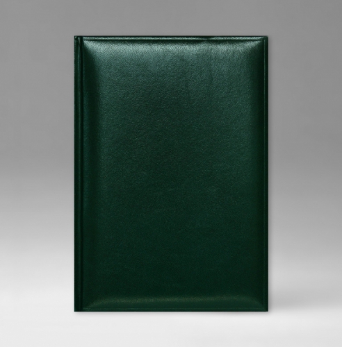Ежедневник, датированный, Уникум, белая, золотой срез, 15х21 см, фиксированный, Карачи, зеленый