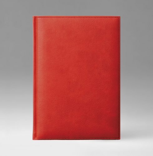 Ежедневник, датированный, Уникум, белая, золотой срез, 15х21 см, фиксированный, Дакар, красный