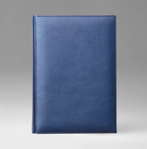 Ежедневник, датированный, Уникум, белая, золотой срез, 15х21 см, фиксированный, Дакар, перламутрово-синий