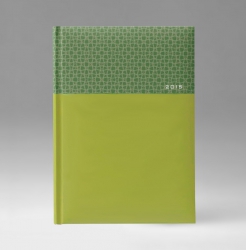 Ежедневник, датированный, Уникум, белая, золотой срез, 15х21 см, фиксированный, Скрин, светло-зеленый