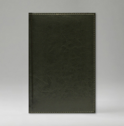 Ежедневник, датированный, Классик, белая, золотой срез, 12х17 см, фиксированный, Бинебраска, синий/зеленый