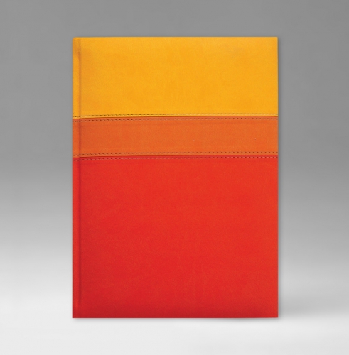 Телефонная книга, с РУС. регистром, Рубрика, белая, золотой срез, 15х21 см, фиксированный, Принт Триколор, оранжевый