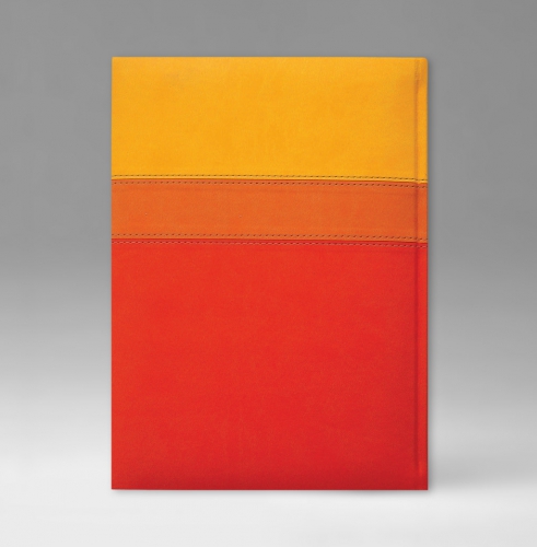 Телефонная книга, с РУС. регистром, Рубрика, белая, золотой срез, 15х21 см, фиксированный, Принт Триколор, оранжевый