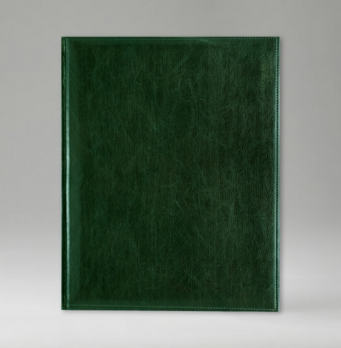 Еженедельник, датированный, Классик, белая, золотой срез, 21х26 см, фиксированный, Имидж, зеленый