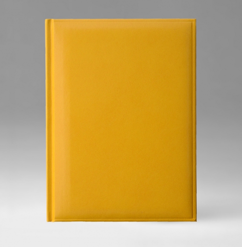 Еженедельник, датированный, Классик, белая, золотой срез, 21х26 см, фиксированный, Карачи, желтый