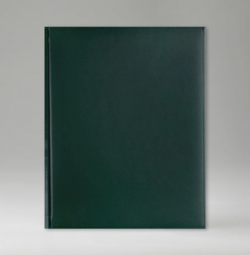 Еженедельник, датированный, Классик, белая, золотой срез, 21х26 см, фиксированный, Принт, зеленый