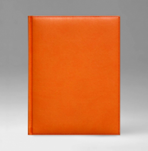 Еженедельник, датированный, Классик, белая, золотой срез, 21х26 см, фиксированный, Принт, оранжевый