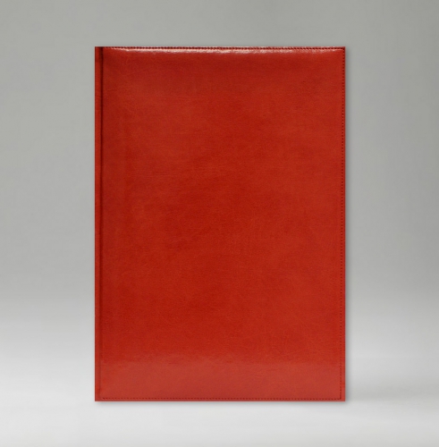 Ежедневник, датированный, Классик, белая, золотой срез, 21х29 см, фиксированный, Имидж, красный
