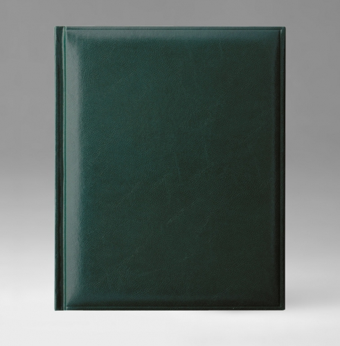 Ежедневник, датированный, Классик, белая, золотой срез, 21х29 см, фиксированный, Карачи, зеленый