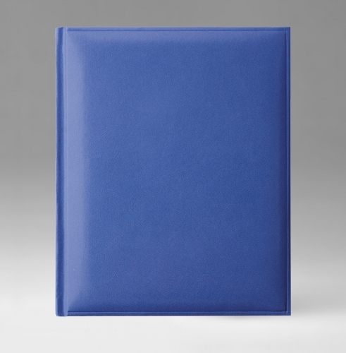 Ежедневник, датированный, Классик, белая, золотой срез, 21х29 см, фиксированный, Карачи, голубой