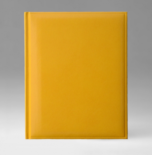 Ежедневник, датированный, Классик, белая, золотой срез, 21х29 см, фиксированный, Карачи, желтый