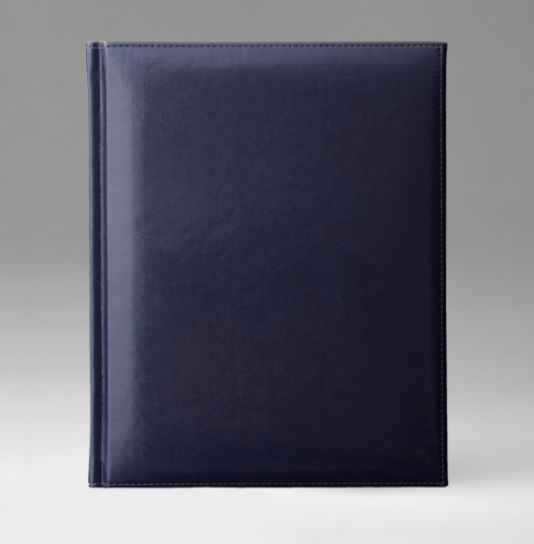 Ежедневник, датированный, Классик, белая, золотой срез, 21х29 см, фиксированный, Каприс, синий