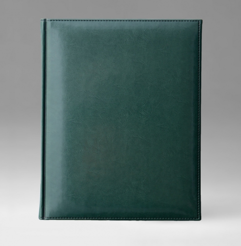 Ежедневник, датированный, Классик, белая, золотой срез, 21х29 см, фиксированный, Каприс, зеленый