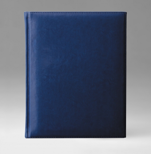Ежедневник, датированный, Классик, белая, золотой срез, 21х29 см, фиксированный, Каприс, голубой