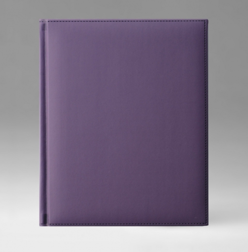 Ежедневник, датированный, Классик, белая, золотой срез, 21х29 см, фиксированный, Принт, фиолетовый
