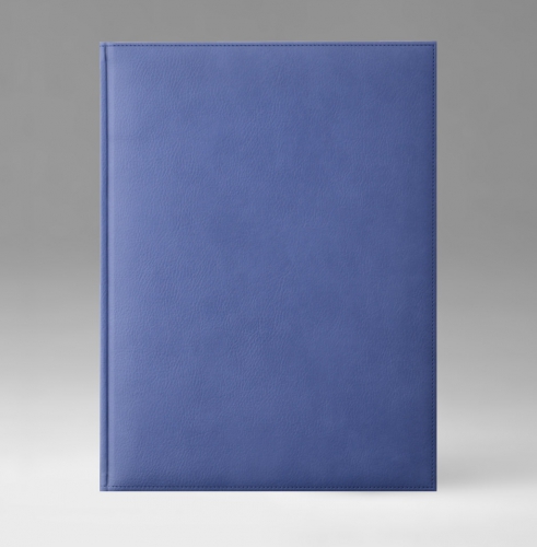 Ежедневник, датированный, Классик, белая, золотой срез, 21х29 см, фиксированный, Дакар, голубой