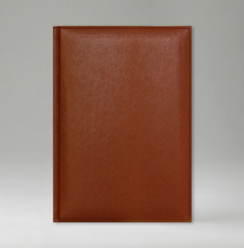 Ежедневник, датированный, Классик, джалла, золотой срез, 21х29 см, фиксированный, Дели, светло-коричневый