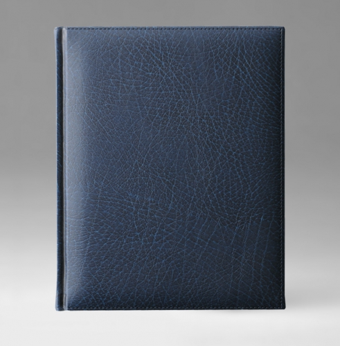 Ежедневник, датированный, Классик, джалла, золотой срез, 21х29 см, фиксированный, Элефант, синий