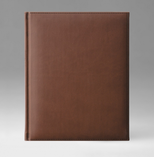 Ежедневник, датированный, Классик, джалла, золотой срез, 21х29 см, фиксированный, Принт, коричневый