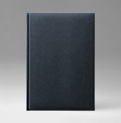 Ежедневник, датированный, Классик, белая, серебряный срез, 15х21 см, фиксированный, Дели, синий