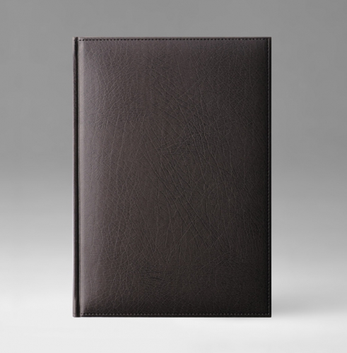 Ежедневник, датированный, Классик, белая, серебряный срез, 15х21 см, фиксированный, Элефант, коричневый