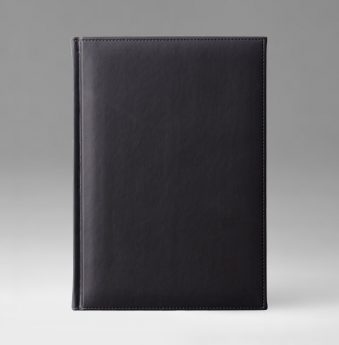 Ежедневник, датированный, Классик, белая, серебряный срез, 15х21 см, фиксированный, Принт, черный