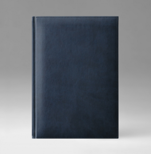 Ежедневник, датированный, Классик, белая, серебряный срез, 15х21 см, фиксированный, Принт, темно-синий