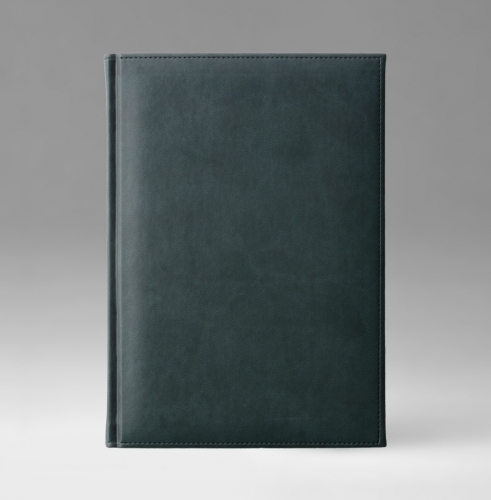 Ежедневник, датированный, Классик, белая, серебряный срез, 17х24 см, фиксированный, Принт, зеленый