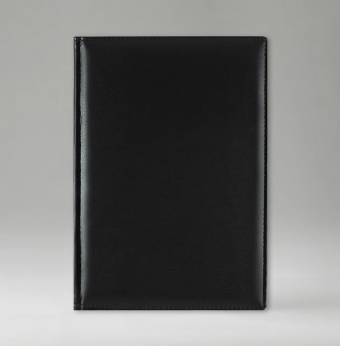Ежедневник, датированный, Классик, белая, серебряный срез, 17х24 см, фиксированный, Богота, черный