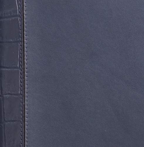 Планнинг, датированный, Классик, белая, серебряный срез, 15х38 см, портфолио, Рустик Кроко, синий