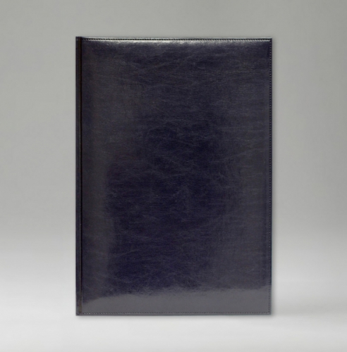 Ежедневник, датированный, Классик, белая, серебряный срез, 12х17 см, фиксированный, Имидж, синий