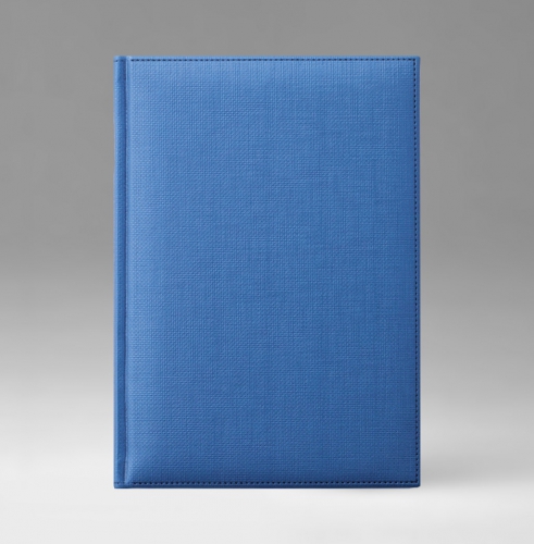 Ежедневник, датированный, Классик, белая, серебряный срез, 12х17 см, фиксированный, Мехико, голубой