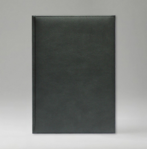 Ежедневник, датированный, Классик, белая, серебряный срез, 12х17 см, фиксированный, Дакар, зеленый