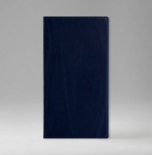 Еженедельник, датированный, Классик, белая, серебряный срез, 9х17 см, фиксированный, Тоскана, голубой