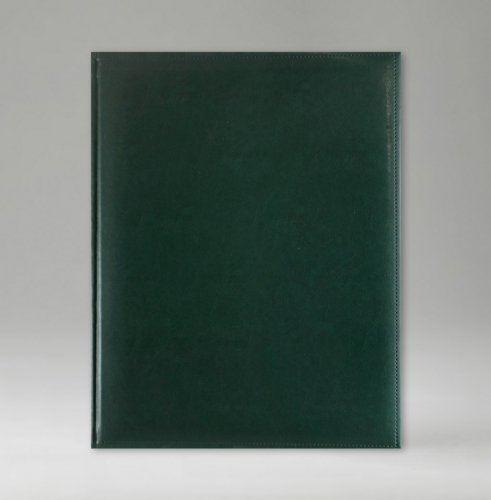 Еженедельник, датированный, Классик, белая, серебряный срез, 21х26 см, фиксированный, Каприс, зеленый