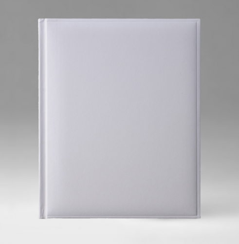 Ежедневник, датированный, Классик, белая, серебряный срез, 21х29 см, фиксированный, Карачи, белый