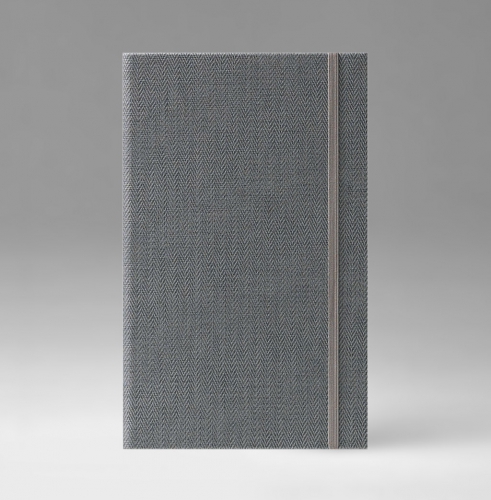 Записная книга, в линейку, Уайт, белая, 13х21 см, фиксированный, Токио, серый