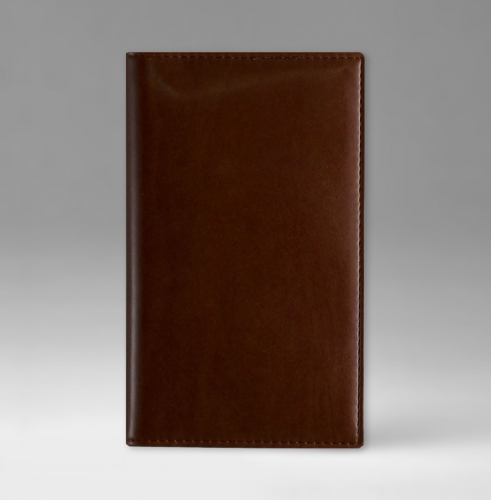 Еженедельник, датированный, Планшет, белая, 9х15,5 см, на пружине, Тоскана, коричневый